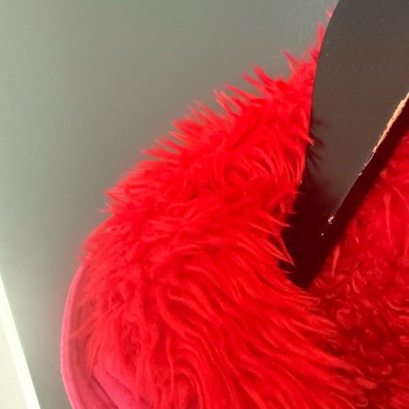 Marc By Marc Jacobs S Y2K vibe Pink Hoodie Sweatshirt with red faux fur hood GUC - Picture 7 of 16